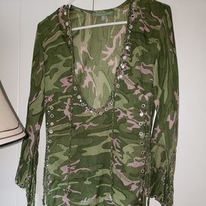 Camo beach cover up
